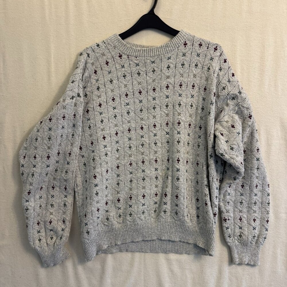 Peconic Bay Traders Vintage Men Size XL Color Dot Pullover Cotton Sweater USA